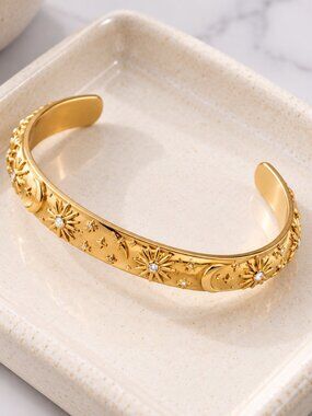 Celestial Bangle, Gold Bangle, Women's Jewelry, Bracelet, Gift Idea, Women